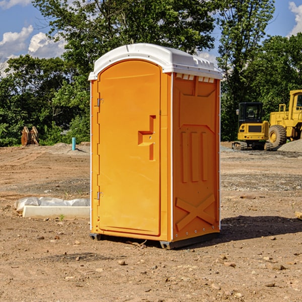 how often are the portable restrooms cleaned and serviced during a rental period in Olive Hill